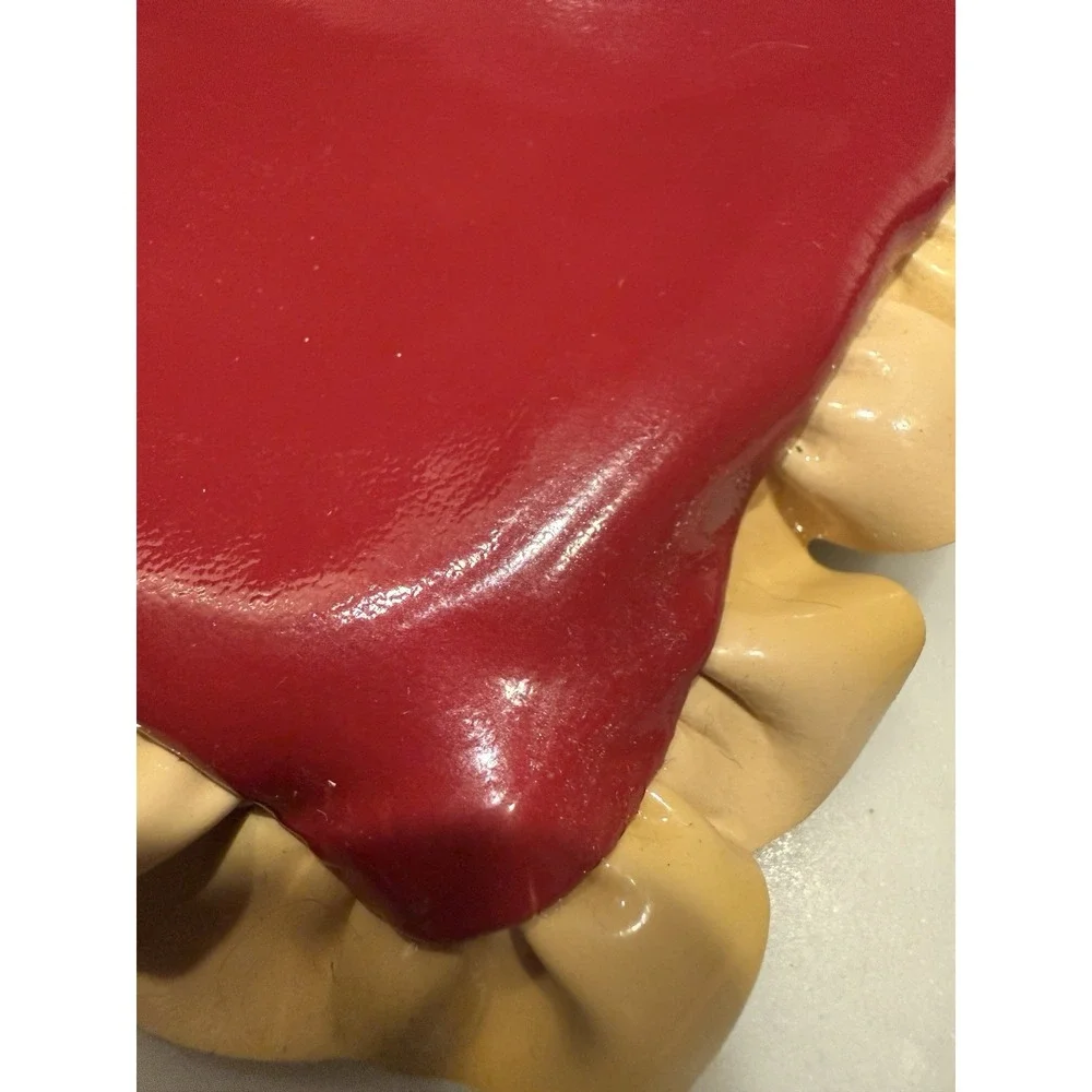 Miu Miu Red Patent Leather Ruffle Bow Pouch Clutch Bag Ciliegia Cipria